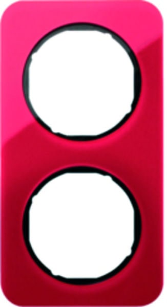 BERKER - R.1 Rahmen 2fach Acryl rot / schwarz glänzend