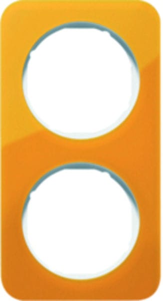 BERKER - R.1 Rahmen 2fach Acryl orange / polarweiß glänzend