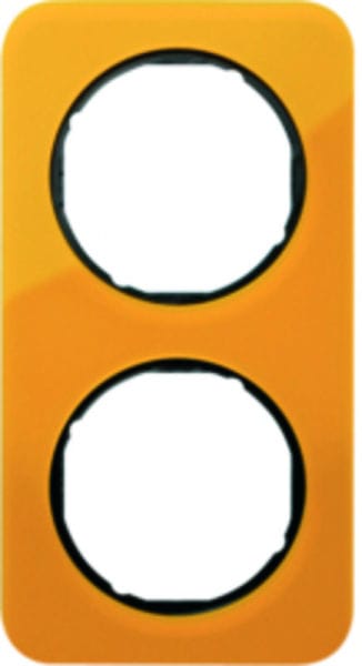 BERKER - R.1 Rahmen 2fach Acryl orange / schwarz glänzend