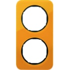 BERKER - R.1 Rahmen 2fach Acryl orange / schwarz glänzend
