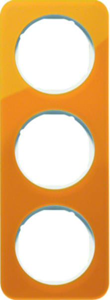 BERKER - R.1 Rahmen 3fach Acryl orange / polarweiß glänzend