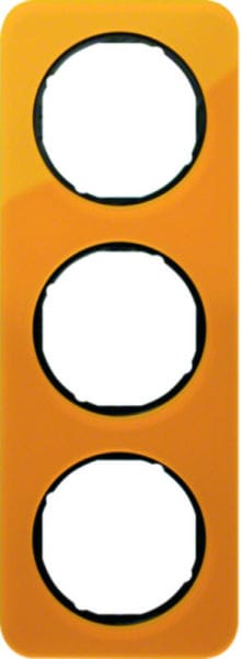 BERKER - R.1 Rahmen 3fach Acryl orange / schwarz glänzend
