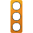 BERKER - R.1 Rahmen 3fach Acryl orange / schwarz glänzend