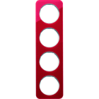BERKER - R.1 Rahmen 4fach Acryl rot / polarweiß glänzend