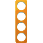 BERKER - R.1 Rahmen 4fach Acryl orange / polarweiß glänzend