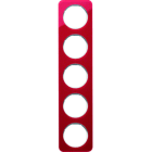 BERKER - R.1 Rahmen 5fach Acryl rot / polarweiß glänzend