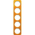 BERKER - R.1 Rahmen 5fach Acryl orange / polarweiß glänzend