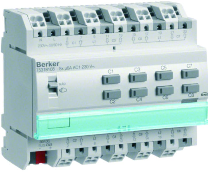 BERKER - KNX Jalousieaktor 8fach 230 V REG