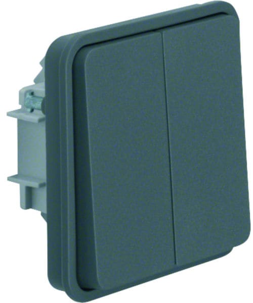BERKER - W.1 Serientaster-Einsatz mit Wippe 2fach Ap/Up grau matt