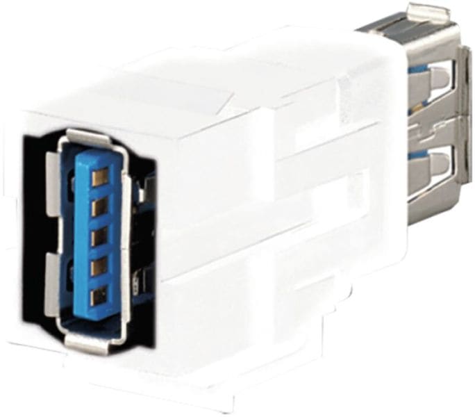 RUTENBECK - USB-Keystone, USB 3.0, USB A (Buchse/Buchse), reinweiß