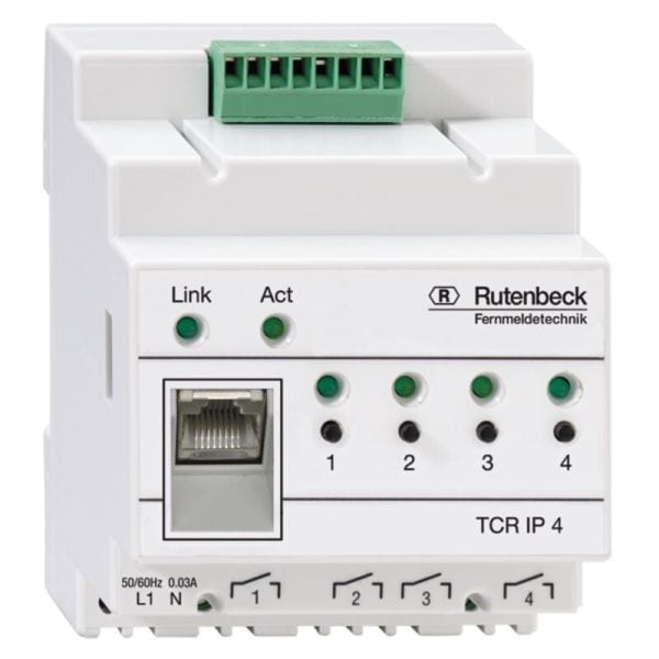 RUTENBECK - IP-Schaltaktor, Schaltung über ein TCP/IP-Netzwerk, 4 Schaltausgänge