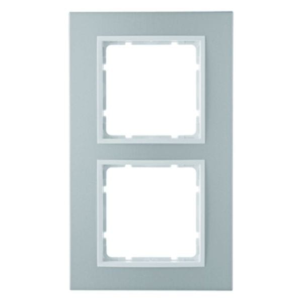 BERKER - B.7 Rahmen 2fach Aluminium für Zentralstücke polarweiß matt
