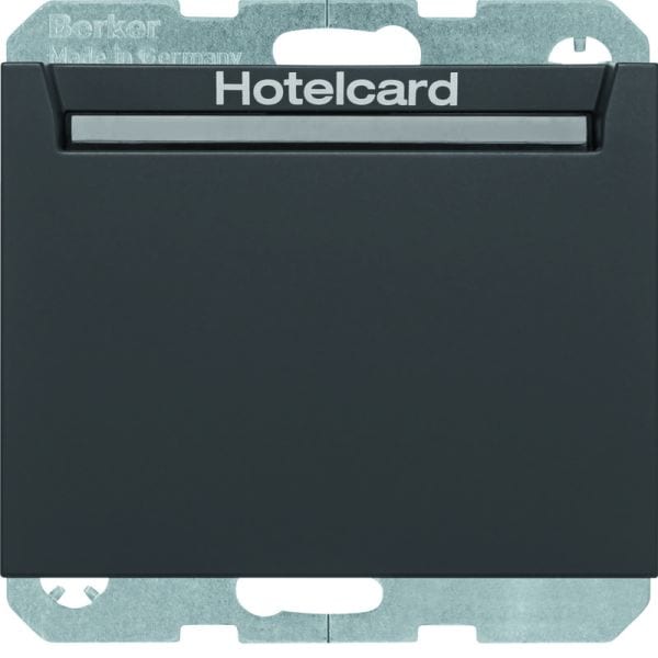 BERKER - K.1 Relais-Schalter mit Zentral- stück für Hotelcard anthrazit matt