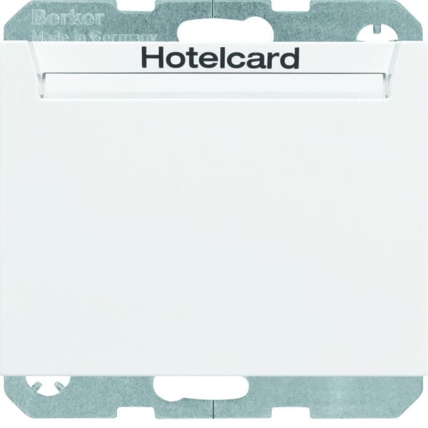 BERKER - K.1 Relais-Schalter mit Zentral- stück für Hotelcard polarweiß