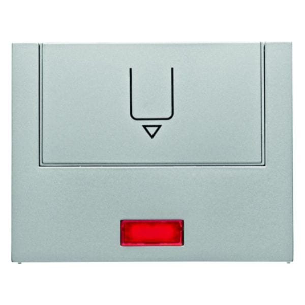 BERKER - K.5 Hotelcard-Schalteraufsatz mit Aufdruck und roter Linse, alu