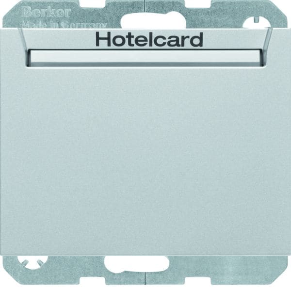 BERKER - K.5 Relais-Schalter mit Zentral- stück für Hotelcard Aluminium