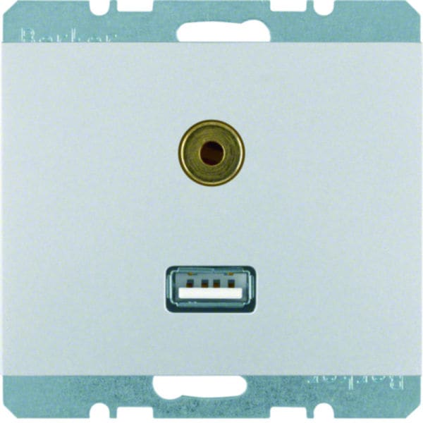 BERKER - K.5 USB/3,5 mm Audio Steckdose Aluminium lackiert