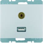 BERKER - K.5 USB/3,5 mm Audio Steckdose Aluminium lackiert