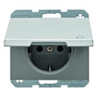 BERKER - K.5 IP44 SSD mit Klappdeckel und erh. Berührungsschutz Aluminium