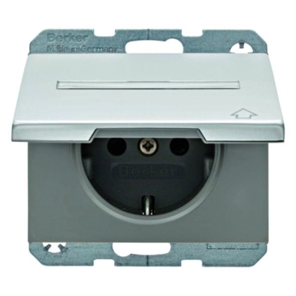 BERKER - K.5 SSD mit Klappdeckel und Beschriftungsfeld Aluminium