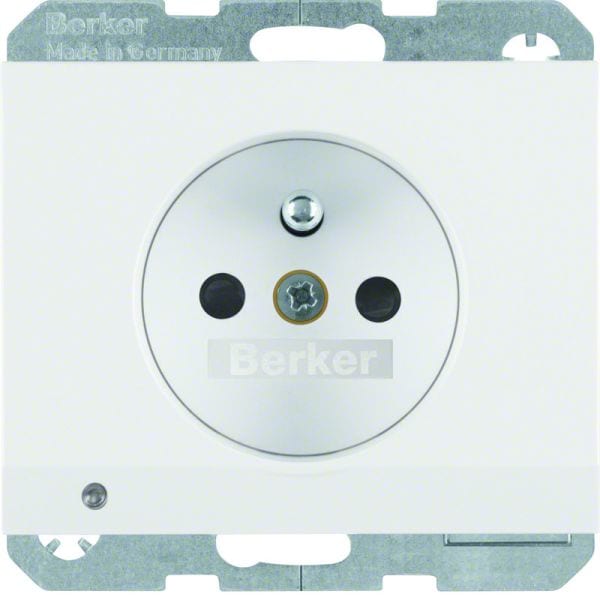 BERKER - K.1 SD mit Schutzkontaktstift & LED-Orientierungslicht polarweiß gl.
