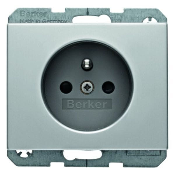 BERKER - K.5 SD mit Schutzkontaktstift und erh.Berührungschutz Aluminium