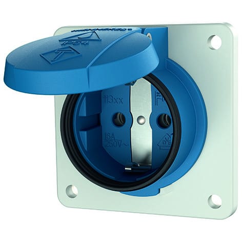 MENNEKES - Schuko-Anbaudose m. Dichtkragen 16A 2p+E 230V IP54 Steckklemme, blau