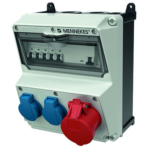 MENNEKES - Steckdosen-Kombi AMAXX 2 2xSSTD, 1x16/5, IP44 + Abs. FI B