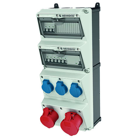 MENNEKES - Steckdosen-Kombi AMAXX 4 3xSSTD 1x16/5 1x32/5, IP44 + Abs. FI B