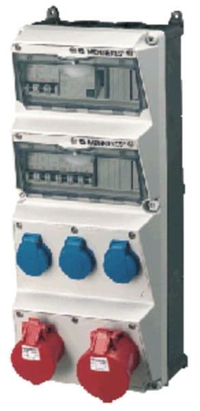 MENNEKES - Steckdosen-Kombi AMAXX 4 3xSSTD 1x16/5 1x32/5, IP44 + Abs. FI B
