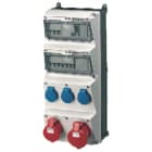 MENNEKES - Steckdosen-Kombi AMAXX 4 3xSSTD 1x16/5 1x32/5, IP44 + Abs. FI B