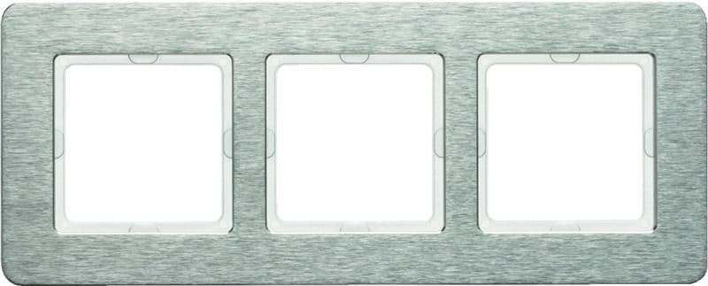 BERKER - Q.7 Rahmen 3fach Edelstahl mit senkrechter Bürstung