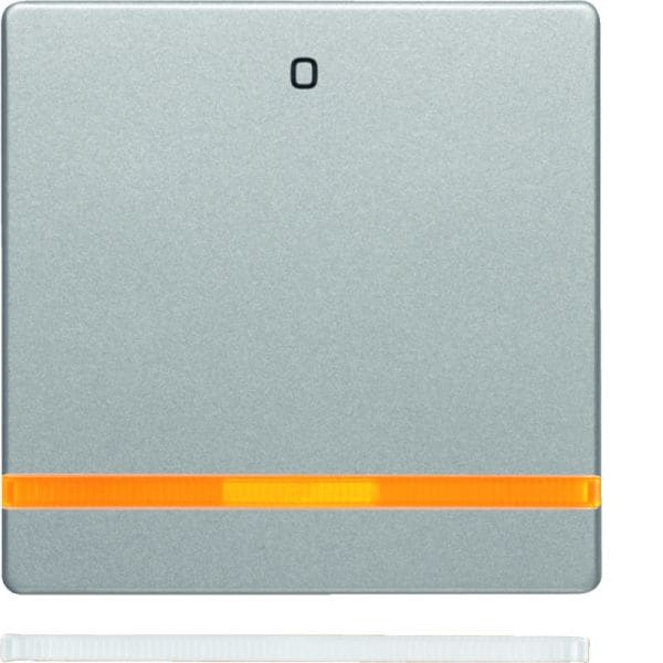 BERKER - Q.x Wippe mit oranger Linse und Aufdruck 0 alu samt