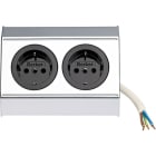 BERKER - INTEGRO TWIN-Box mit 2 FR/BE SSD mit Schutzkontaktstift chrom/schwarz