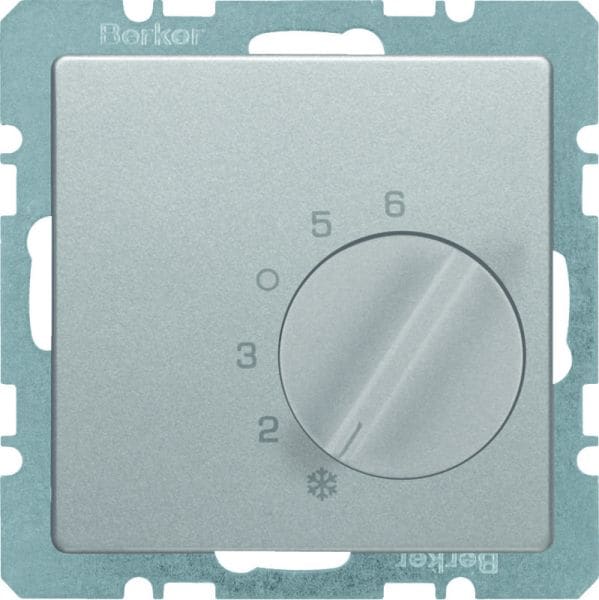 BERKER - Q.x Raumtemperaturregler mit Zentralstück 230 V alu samt
