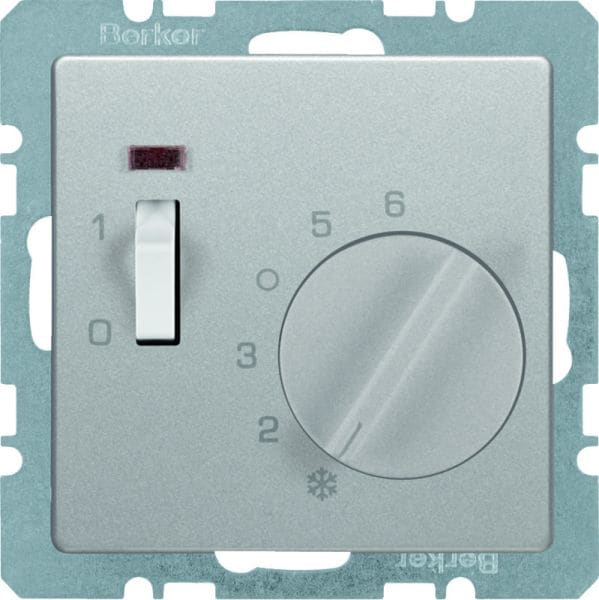 BERKER - Q.x Raumtemperaturregler mit Zentralstück 24 V alu samt