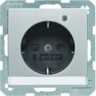 BERKER - Q.x SSD mit Kontroll-LED und Beschriftungsfeld alu samt