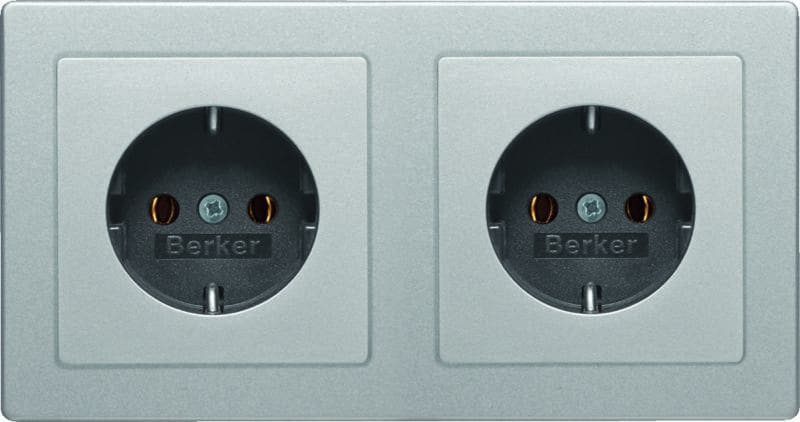 BERKER - Q.1 SSD Kombination 2fach mit Rahmen alu samt