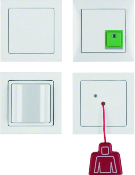 BERKER - Q.3 Notruf Set 24 V DC komplett polarweiß samt