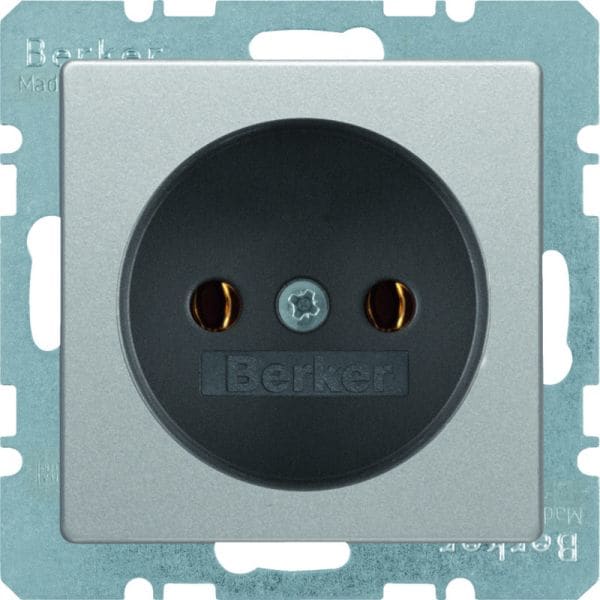BERKER - Q.x Steckdose ohne Schutzkontakt alu samt