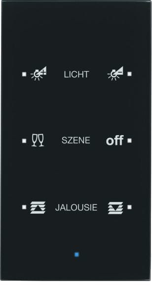 BERKER - KNX TS Sensor 3fach Komfort konfiguriert Glas schwarz