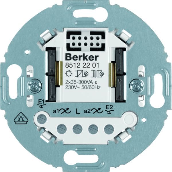 BERKER - .net Universal-Schalteinsatz 2fach mit rundem Tragring Up