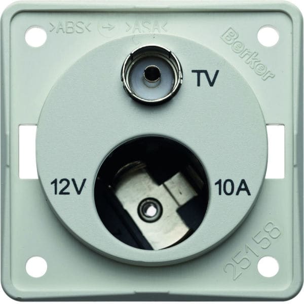 BERKER - INTEGRO Steckdose 12V+Radio polarweiß matt