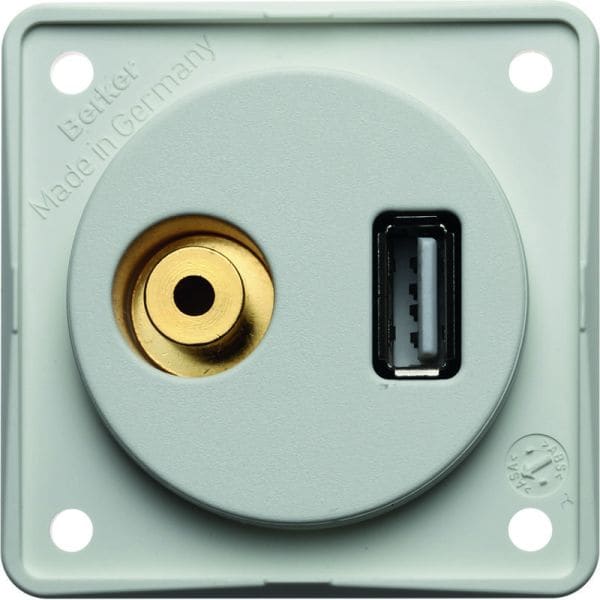 BERKER - INTEGRO USB/3,5 mm Audio Steckdose polarweiß matt