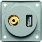 BERKER - INTEGRO USB/3,5 mm Audio Steckdose grau matt