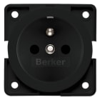 BERKER - MOBIL R TWIN Steckdose mit Erdungsstift schwarz glänzend
