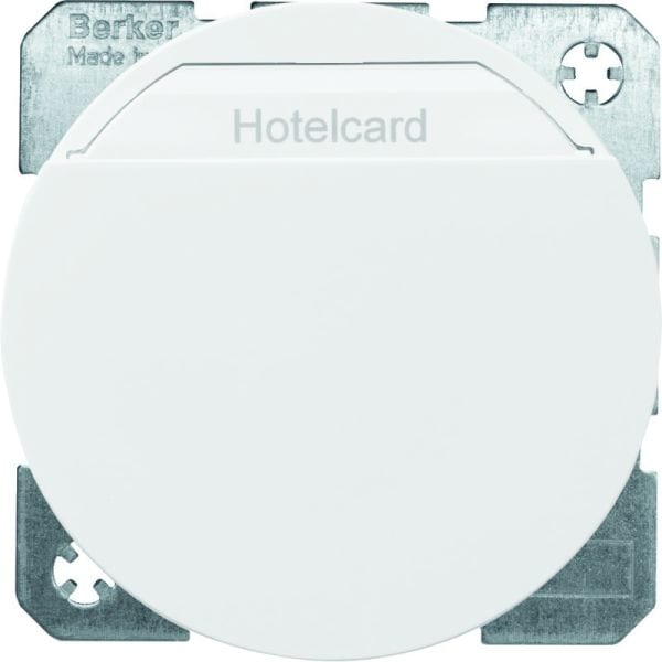 BERKER - R.x Relais-Schalter mit Zentral- stück für Hotelcard polarweiß glänzend