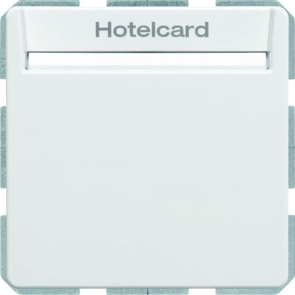 BERKER - Q.x Relais-Schalter mit Zentral- stück für Hotelcard polarweiß samt