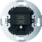 BERKER - USB-Ladesteckdose 230 V, 2fach mit Tragring rund anthrazit matt