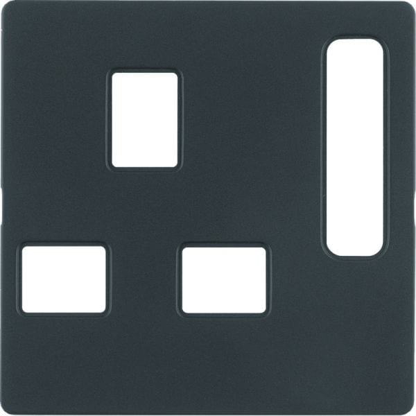 BERKER - Q.x Zentralstück für British Standard SD abschaltbar anthrazit samt